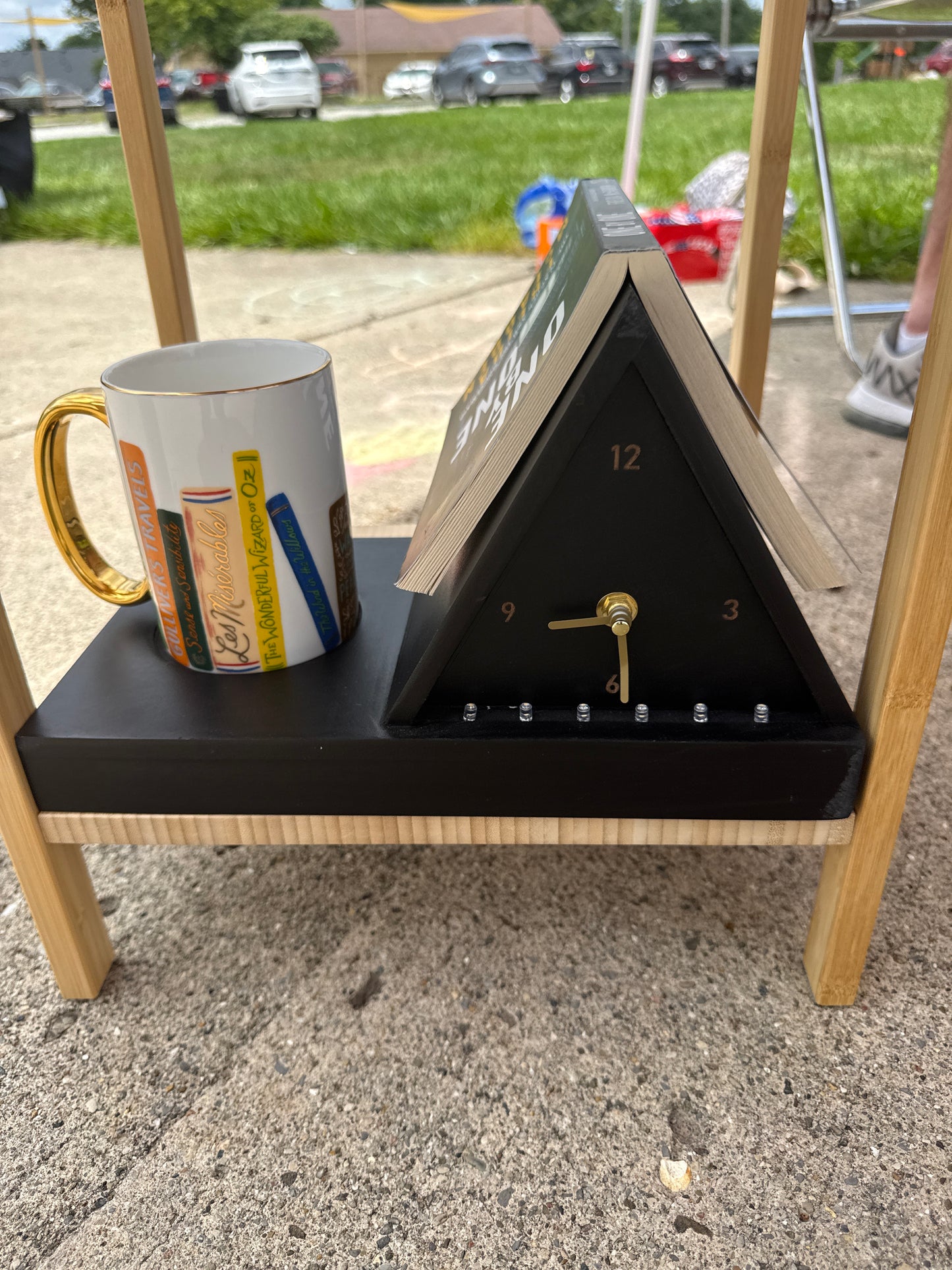 Clock book holder