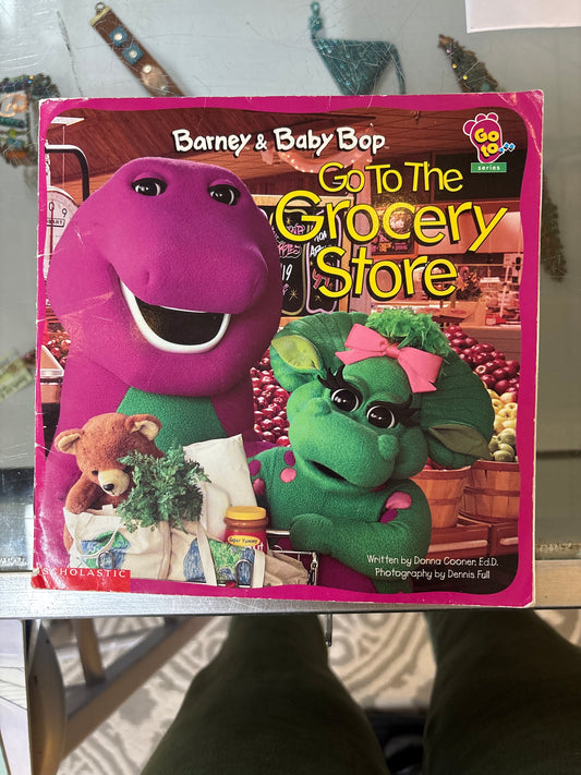 Barney and baby bop go to the grocery store